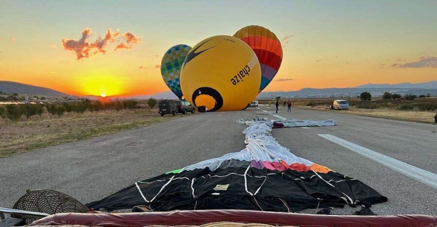 Crete: Hot-Air Balloon Flight with Breakfast and Wine - Breakfast, sparkling wine, and the tavern table in Crete
