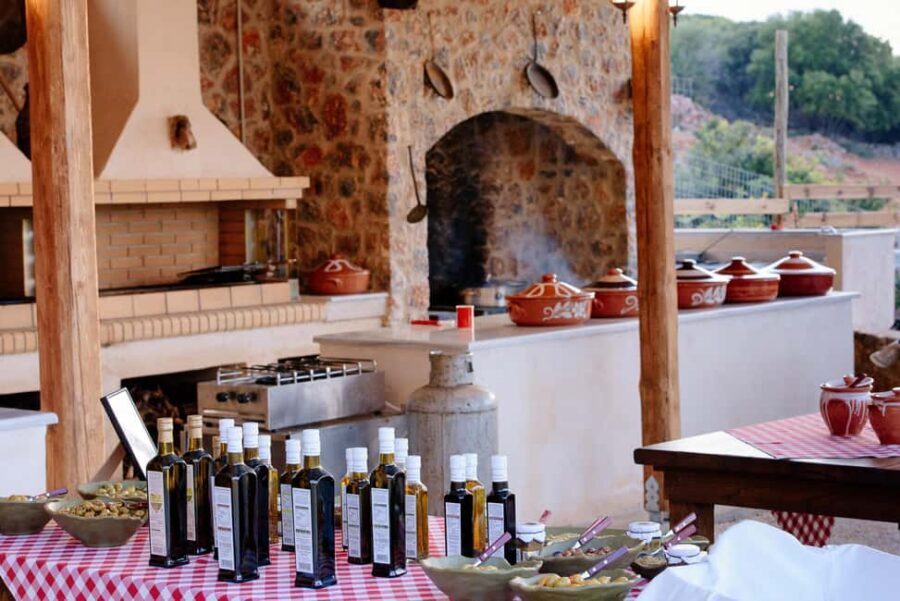 Crete: Knossos, Lasithi, Lasinthos and Olive Farm Combo Tour - Panagia Vidiani Monastery at the foot of Louloudaki Mountain