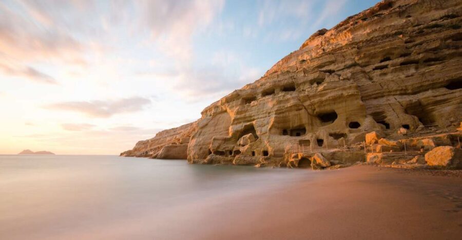 Crete: Matala Beach and Hippie caves, Red beach - Inside Matala’s hippie village and cave zone