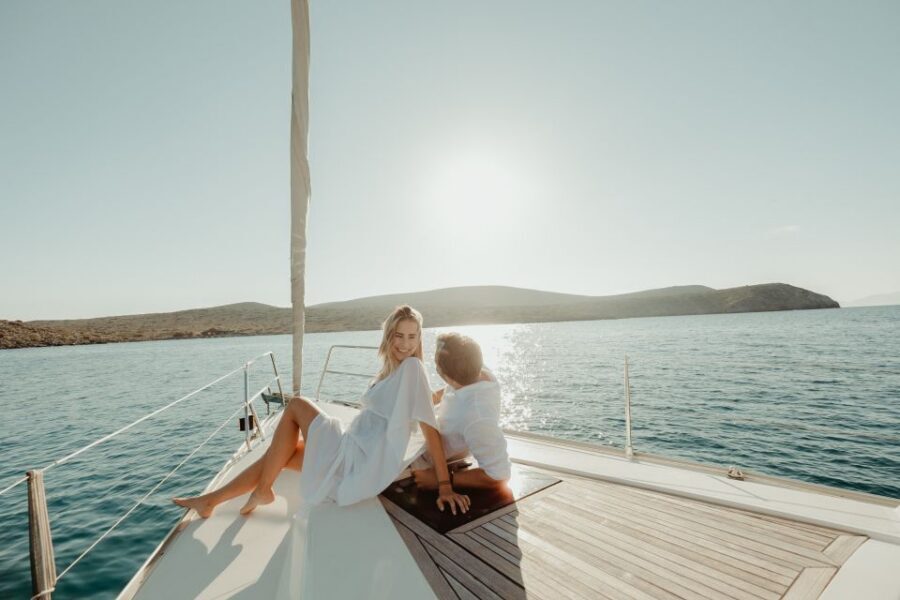 Dia Island: Semi-Private Full Day Sailing Trip with meal - Cruising out for about an hour: coast views and wind on your face