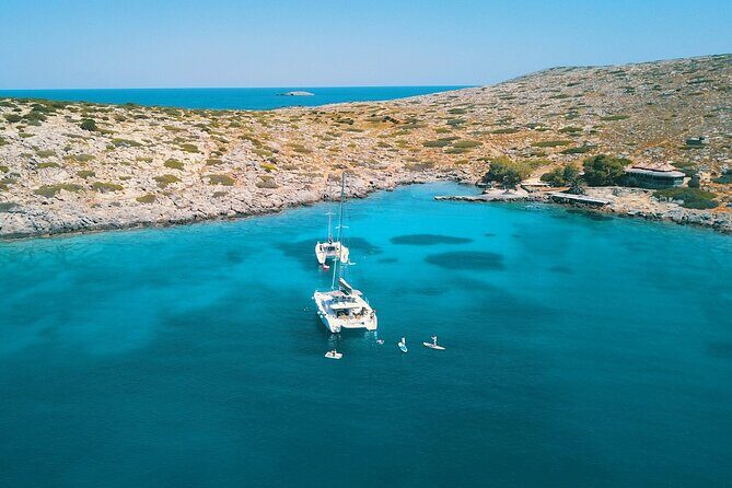 Heraklion: Dia Island Catamaran Cruise with Water Toys - Dia Island Bay, without the fuss
