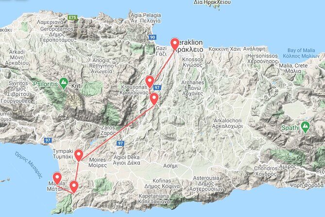 Orthodox Crete: In the Footsteps of the Apostle Paul from 55 AD - Matala Beach and the Gortyna caves: finish with seafood