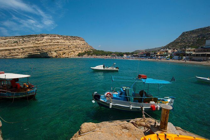 South Crete - Matala, Red Beach and caves - Matala by day: fisher village charm, caves, and beach time
